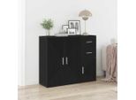 Best MöBel Vetrina Credenza Rovere Nero 91 X 29,5 X 75 Cm Materiale Legno - Cassettiere Cloris New3271375 1Pacco