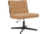 Vidaxl Sedia Girevole Da Ufficio Beige Tessuto Tipo Lana Riccia