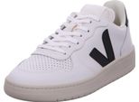 Veja V10 Prime Leather In Bianco Nero Per Uomo - 9 Uk - 43 Eu - 10 Us / Bianco Nero