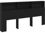 Vidaxl Mobile Testiera Look Rovere Nero 200 X 19 X 103,5 Cm