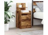 Maison Exclusive - Comodini Con 2 Cassetti 2 Pezzi Effetto Legno Antico 38X34X80 Cm