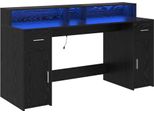 Syfax™ Scrivania Rovere Nero 160 X 55 X 91 Cm Legno Multistrato