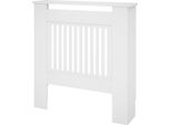 Copritermosifone A Lamelle Orizzontali, Copritermosifone Bianco, Copritermosifone Decorativo Per Soggiorno, Camera Da Letto, 78 X 19 X 81Cm