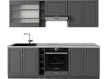 Vicco Cucina Componibile Fame-Line, 235 Cm , Pl Marmo, Landhaus Antrazit-Oro/Antracite