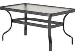 Tavolino In Vetro Temperato Tavolino Da Caffè Con Design A Onda, Tavolo Da Balcone Ad Angolo Arrotondato Tavolo Da Giardino Tavolo Da Divano Tavolo Da Tè Tavolo Da Giardino Per Soggiorno Giardino Terrazzo Balcone, 95X55 Cm Nero Aosom