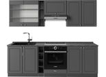 Vicco Cucina Componibile Fame-Line, 235 Cm , Pl Antracite, Landhaus Antrazit-Oro/Antracite