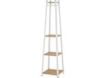 Appendiabiti, Appendiabiti Con 8 Ganci, 4 Livelli, Appendiabiti In Acciaio Per Abiti, Cappelli, Ingresso, Corridoio, 34 X 34 X 170 Cm, Bianco |