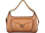 Elegante Borsa A Tracolla Marrone Con Tracolla A Catena E Chiusura A Strappo