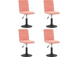 Syfax™ Sedie Da Pranzo Girevoli 4 Pz Rosa In Velluto