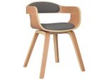 Syfax™ Sedia Da Pranzo Grigio Chiaro In Legno Curvato E Tessuto
