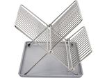 Portapiatti Pieghevole In Acciaio Inox Sauvic Argento Argento Taglia Unica
