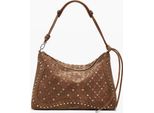 Elegante Borsa Da Donna Marrone Con Tracolla Regolabile E Zip.