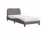 Syfax™ Letto Con Materasso Hvar Tortora 90X200 Cm In Tessuto