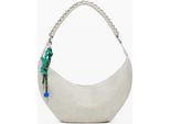 Borsa Da Donna Beige Con Mezzo Logo E Tracolle Staccabili