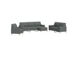 Syfax™ Set Divani 4 Pz Con Poggiapiedi E Cuscini Grigio Scuro Tessuto