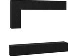 Syfax™ Set Mobile Tv 6 Pcs Rovere Nero Legno Multistrato