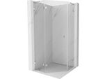 Mexen Lunar L Cabina Doccia Pentagonale Battente Sinistra 80 X 80 Cm, Trasparente, Cromo - 831L-080L-080P-01-00-L
