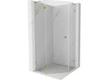 Mexen Lunar L Cabina Doccia Pentagonale Battente Sinistra 90 X 90 Cm, Trasparente, Oro - 831L-090L-090P-50-00-L