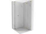 Mexen Lunar L Cabina Doccia Pentagonale A Battente Destra 80 X 80 Cm, Trasparente, Oro - 831L-080P-080L-50-00-P