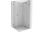Mexen Lunar L Cabina Doccia Pentagonale A Battente Destra 90 X 90 Cm, Trasparente, Oro Rosa - 831L-090P-090L-60-00-P