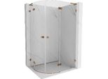 Mexen Lunar L Cabina Doccia Semicircolare A Battente Destra 100 X 90 Cm, Trasparente, Oro Rosa - 833L-100P-090L-60-00