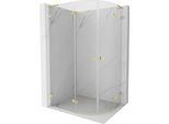 Mexen Lunar L Cabina Doccia Semicircolare Con Anta Sinistra 100 X 90 Cm, Trasparente, Oro Spazzolato - 833L-100L-090P-55-00