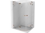Mexen Lunar L Cabina Doccia Semicircolare A Battente Sinistra 100 X 90 Cm, Trasparente, Oro Rosa - 833L-100L-090P-60-00