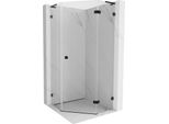 Mexen Lunar L Cabina Doccia Pentagonale Ad Anta Destra 80 X 80 Cm, Trasparente, Nero - 831L-080P-080L-70-00-P