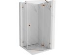 Mexen Lunar Cabina Doccia Pentagonale Battente Destra 80 X 80 Cm, Trasparente, Oro Rosa - 831-080P-080L-60-00-P