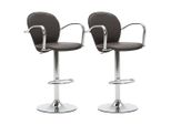 Syfax™ Sgabelli Da Bar Con Braccioli 2 Pz Marroni In Pelle Finta