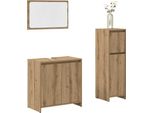 Syfax™ Set Mobili Da Bagno 3 Pz Rovere Artigianale Legno Multistrato