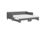 Syfax™ Divano Letto Estraibile Materassi Grigio Scuro 90X200Cm Tessuto