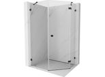 Mexen Lunar Cabina Doccia Pentagonale A Battente Destra 80 X 90 Cm, Trasparente, Nero - 831-080P-090L-70-00-P