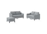 Syfax™ Set Di Divani 3 Pz Con Cuscini Grigio Chiaro In Tessuto