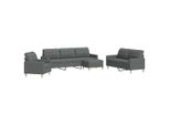 Syfax™ Set Di Divani 4 Pz Con Poggiapiedi Grigio Scuro In Tessuto