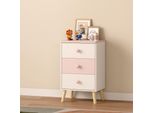 Cassettiera Per Bambini Sandnes Con 3 Cassetti 62 X 38 X 30 Cm Bianco / Rosa