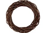 Ghirlanda Decorativa Clayre & Eef, Rattan Naturale, Marrone, Ø 30 Cm X 6 Cm