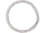 Ghirlanda In Rattan Naturale Clayre & Eef, Bianco Ø 50 Cm - Decorazione Da Parete