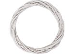 Clayre & Eef 6RO0603MW Ghirlanda Natalizia In Rattan Bianco Ø 30X4 Cm