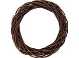 Ghirlanda Di Rattan Marrone Naturale Ø40X7 Cm - Decorazione Natalizia Rustica E Moderna