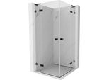 Mexen Lunar L Duo Cabina Doccia A Battente 80 X 80 Cm, Trasparente, Nera - 834L-080L-080P-70-00