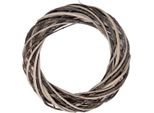 Ghirlanda In Rattan Marrone-Beige Ø 30 Cm - Decorazione Natalizia Minimalista