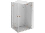 Mexen Lunar Duo Cabina Doccia A Battente Destra 115 X 70 Cm, Trasparente, Rame Spazzolato - 834-115P-070L-65-00