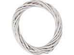 Clayre & Eef 6RO003XSW Ghirlanda Natalizia In Rattan Naturale Bianco Ø 20 Cm