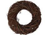 Corona Decorativa Da Parete In Rattan Naturale Ø 40X10 Cm, Marrone