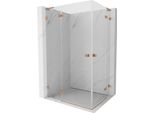 Mexen Lunar L Duo Cabina Doccia Apribile A Sinistra 120 X 90 Cm, Trasparente, Rame Spazzolato - 834L-120L-090P-65-00