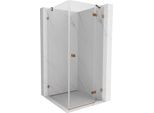 Mexen Lunar Cabina Doccia A Battente Destra 70 X 70 Cm, Trasparente, Oro Rosa - 834-070-070-60-00-P
