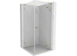 Mexen Lunar L Cabina Doccia Con Porta A Battente Destra 80 X 80 Cm, Trasparente, Oro - 834L-080-080-50-00-P