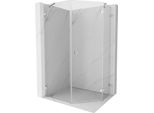 Mexen Lunar Cabina Doccia Pentagonale A Battente Destra 80 X 90 Cm, Trasparente, Cromo - 831-080P-090L-01-00-P