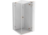 Mexen Lunar L Cabina Doccia A Battente Destra 80 X 80 Cm, Trasparente, Oro Rosa - 834L-080-080-60-00-P